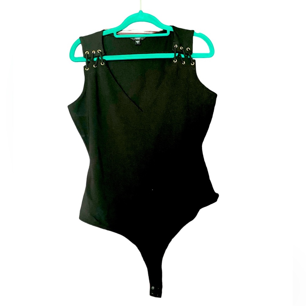 NWOT Black Guess Bodysuit size M/Sleeveless Black Bodysuit